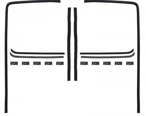 OER 1955-59 Chevy, GMC Pickup Truck, Glass Run & Windowfelt Anti Rattle Weatherstrip, 18 Piece Set 155590