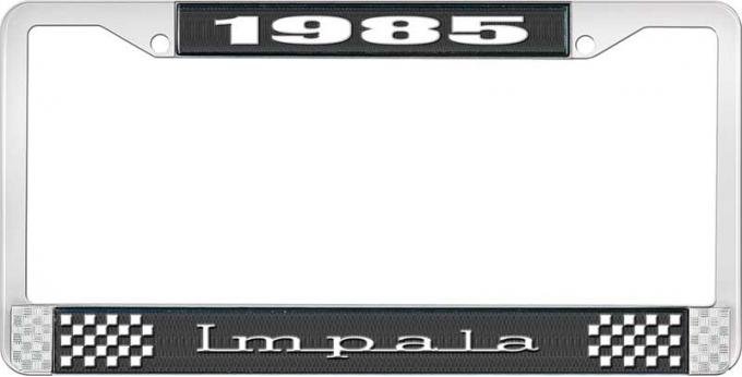 OER 1985 Impala Style #3 Black and Chrome License Plate Frame with White Lettering LF2248503A