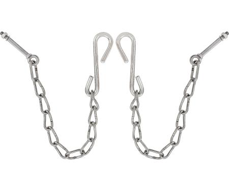 1954-87 Chevrolet, GMC Stepside Pickup, Tailgate Chains, w/Hardware, Stainless Steel