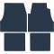 1955-57 Chevy, Ribbed Rubber Floor Mat Set, with "Chevrolet" Crest, Dark Blue, 4 Piece Set