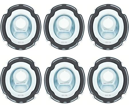 1965 Chevy Bel Air, Impala, Tail Lamp & Back Up Light Housing Base Set, 6-Piece Set
