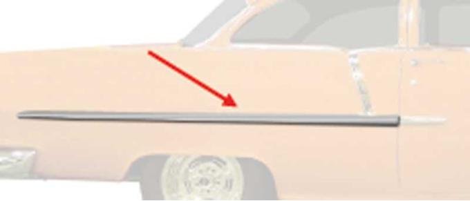 1955 Chevrolet 210, Quarter Panel Molding, 2 Door, Hardtop, Sedan, Stainless Steel, RH, Passenger Side