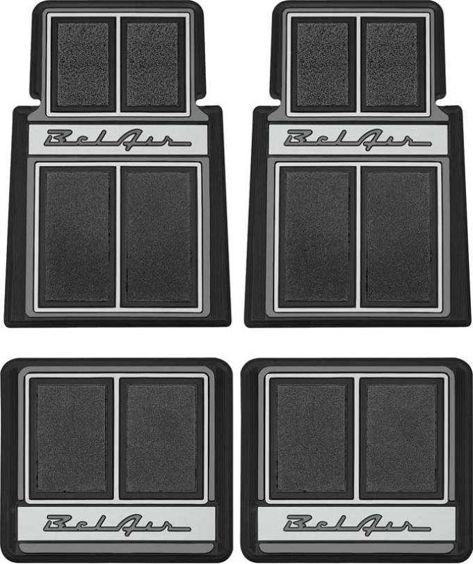 OER 1955-57 Bel Air 4 Piece Black Carpet Floor Mat Set M55101