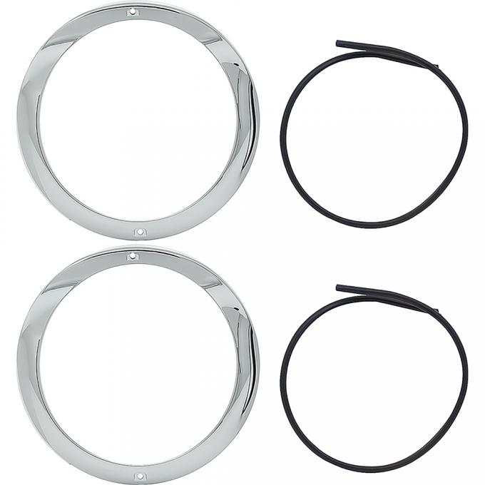 OER 1955 Chevrolet Bel Air, 150, 210, Nomad, Headlamp Bezels, with Gaskets, Pair TF400000
