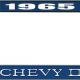OER 1965 Chevy II Blue and Chrome License Plate Frame with White Lettering *LF3556501B