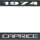 OER 1974 Caprice Style #2 Black and Chrome License Plate Frame with White Lettering LF2277402A
