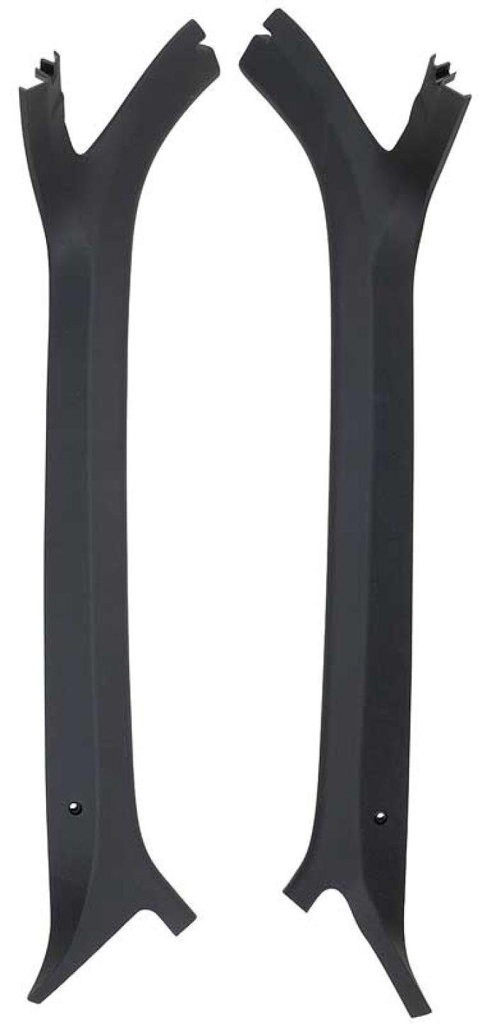 1981-86 Chevy, GMC Pickup, 1987-91 R/V, 1981-91 Blazer, Jimmy, Suburban, Inner Pillar Post Moldings, Black, RH & LH, Pair