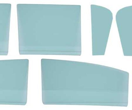 OER 1959-60 Impala 8 Pc Side Glass Set Green Tint 4 Door Sedan A6400101
