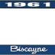 OER 1961 Biscayne Style #2 Blue and Chrome License Plate Frame with White Lettering LF2266102B