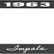 OER 1963 Impala Style #1 Black and Chrome License Plate Frame with White Lettering LF2246301A
