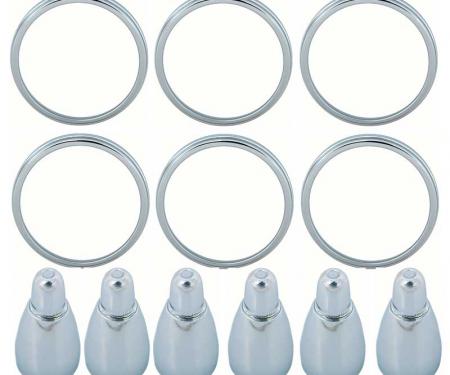 OER 1965 Impala Tail Lamp Lens Trim Ring And Ornament Set Of 6 *881287