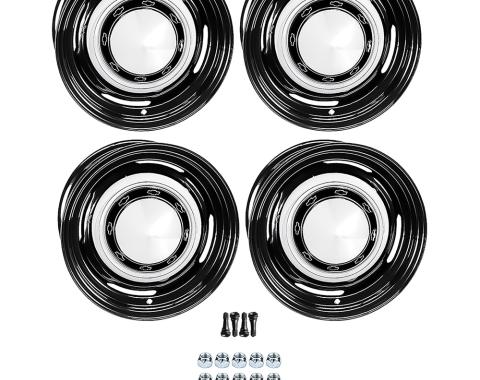OER 1956 Chevrolet Factory Style 15" Steel Wheels, Dog Dish Style, 7" Wide, 4-3/4" Backspacing *881505