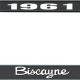 OER 1961 Biscayne Style #2 Black and Chrome License Plate Frame with White Lettering LF2266102A