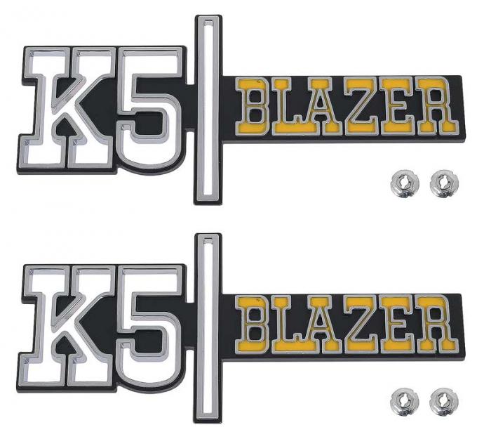 OER 1973-74 Chevrolet, K5 BLAZER Front Fender Emblem Set, Pair *157510