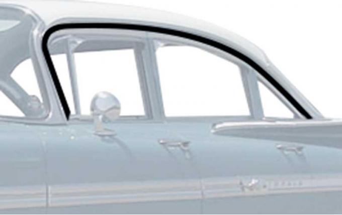 OER 1959-60 GM Full Size Roof Rail Weatherstrip, 2-Door Hardtop, Pair, Various Models 748611