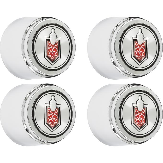 1981-88 Monte Carlo, ZJ7 Aluminum Wheel Center Caps, 15" x 7", Chrome, with Shield, Set of 4