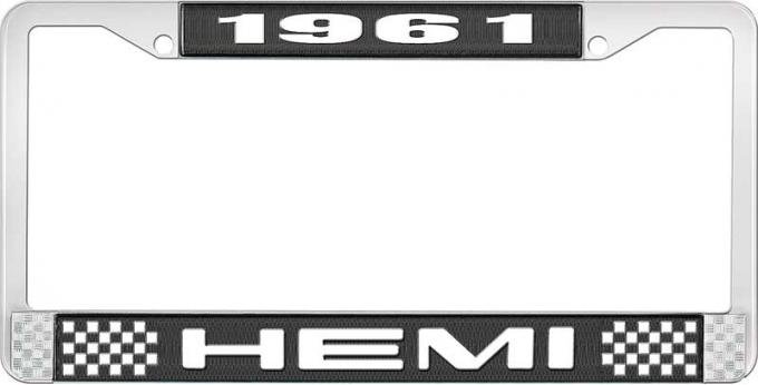 OER 1961 Hemi License Plate Frame and Chrome with White Lettering LF122261A