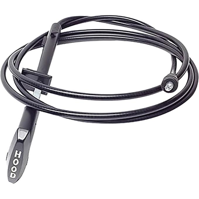 OER 1971-90 Chevy Full Size, 1973-90 Buick, Oldsmobile, Pontiac A-Body, Hood Release Cable and Handle Assembly: 1 Piece Cable, Various Models 9612865