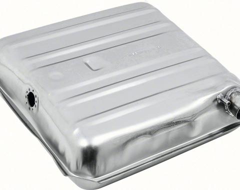 1957 Chevy Bel Air, 150, 210, Fuel Tank, withVent Tube, with Square Corners, Stainless Steel, 16 Gallon Capacity, Except Nomad, Station Wagon Models