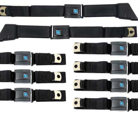 OER 1967-72 Chevrolet / GMC SUV, Seat Belt Set, Retractable RH and LH, Non-Retractable Center, 9-Piece *R199