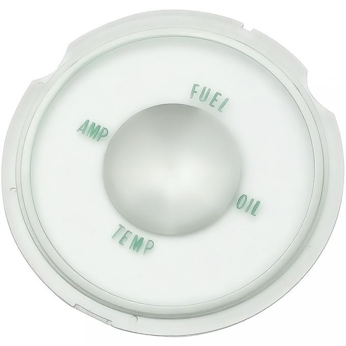 OER 1965 Chevrolet Impala, Bel Air, Instrument Lens, FUEL, OIL, TEMP, AMP, Gauge IN12874P