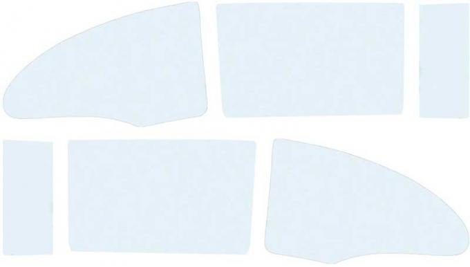 OER 1955-57 Chevrolet 2-Door Sedan/Club Coupe 6-Pieces Clear Side Window Glass Set TF41053A