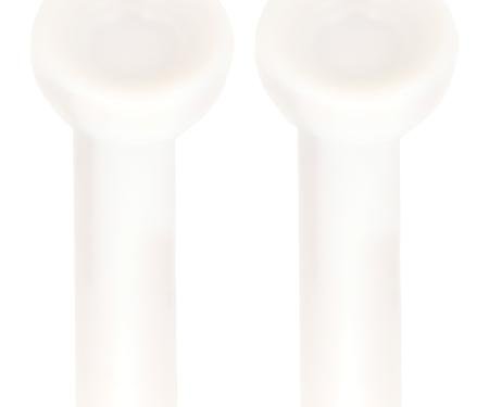 1965-67 GM, Door Lock Knobs,Flat Head Design, Self-Threaded, Parchment, Pair, Reproduction