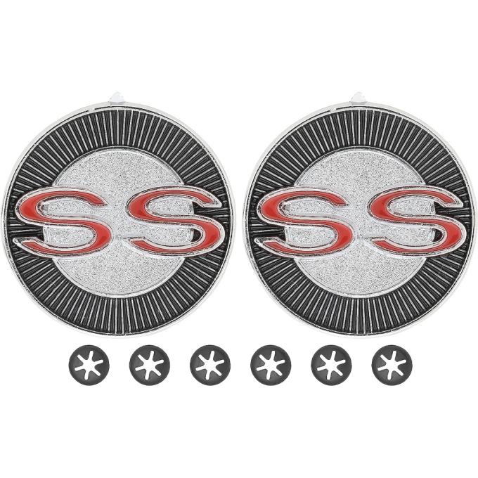 OER 1965 Impala SS, Interior Door Panel Emblem Set, Pair 14753
