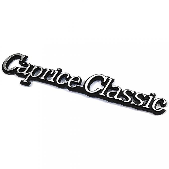 OER 1977-85 Chevrolet, "Caprice Classic" Front Fender & Roof Sail Panel Emblem, Adhesive Backed 20079927