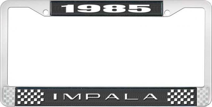 OER 1985 Impala Style #2 Black and Chrome License Plate Frame with White Lettering LF2248502A