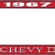 OER 1967 Chevy II Red and Chrome License Plate Frame with White Lettering *LF3556701C