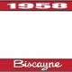 OER 1958 Biscayne Style #2 Red and Chrome License Plate Frame with White Lettering LF2265802C