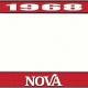 OER 1968 Nova Red and Chrome License Plate Frame with White Lettering *LF3566802C
