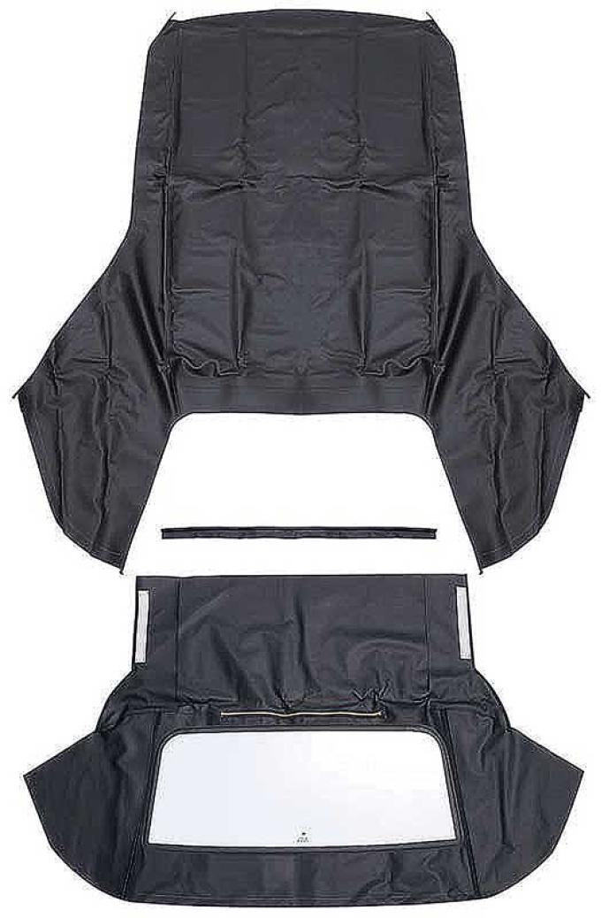 1971-76 GM B-Body, Convertible Top Kit, With Glass Window, Without Defroster, Canvas, Black