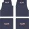 1955-57 Chevy, Ribbed Rubber Floor Mat Set, with "Chevrolet" Crest, Dark Blue, 4 Piece Set