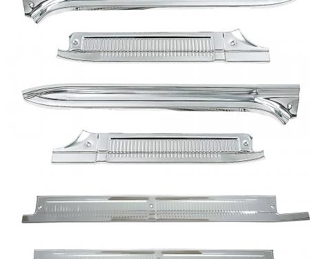OER 1973-89 Chevy, GMC Crew Cab, Suburban, Front and Rear Door Sill Plate Set, LH and RH, 6 Piece Set *153307