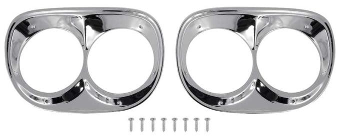 1958-59 Chevy GMC Pickup, Sedan Delivery, Headlamp Bezels, Chrome Plated RH & LH, Pair
