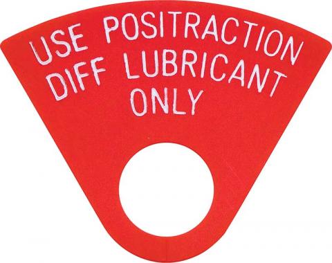 1964-72 GM, Rear End Positraction Tag, Red, 3/4"