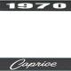 OER 1970 Caprice Style #1 Black and Chrome License Plate Frame with White Lettering LF2277001A