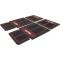 1955-57 Chevy Bel Air, 150, 210, Floor Mat Set, with "Chevrolet" Crest, Front and Rear, Red / Black / Beige, 4 Piece Set