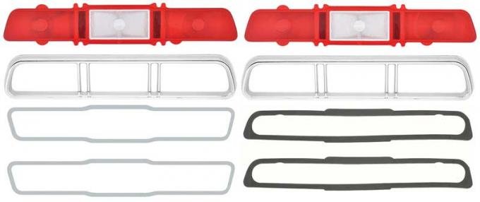 OER 1967 Impala Tail Lamp and Backup Lens, Bezels and Gasket Set *881311