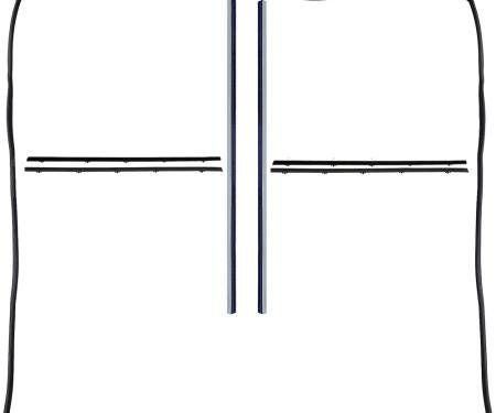 OER 1967-72 Chevrolet, GMC Pickup Truck, Door Glass Run and Windowfelt Set, With Black Bead Felts, 8 Piece Set CR1061