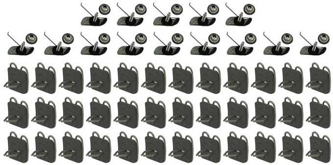 OER 1962-66 GMC Pickup, Side Molding Clip Set, Upper and Lower, Short Bed, 50-Pieces T1466