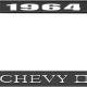 OER 1964 Chevy II Black and Chrome License Plate Frame with White Lettering LF3556401A