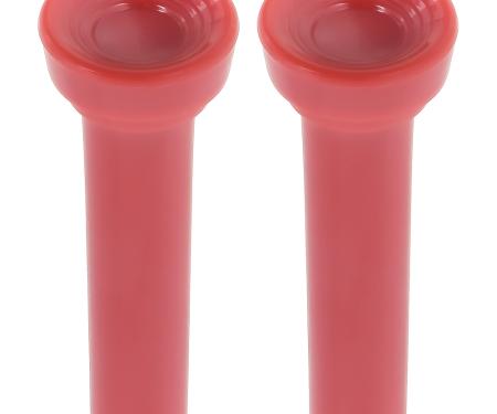 1961-66 GM, Door Lock Knobs,Flat Head Design, Self-Threaded, Red, Pair, Reproduction