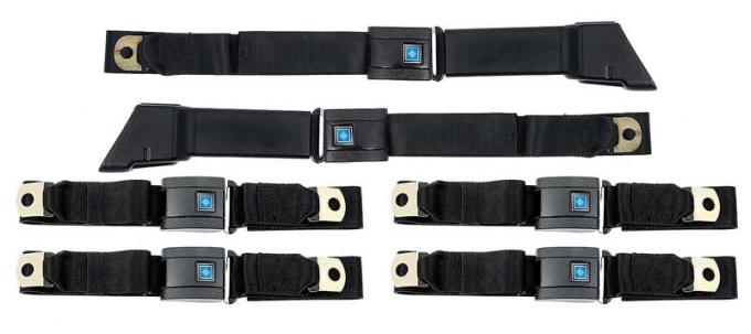 OER 1967-72 Chevrolet / GMC SUV , Seat Belt Set, Retractable RH and LH, Non-Retractable Center, 6-Piece *R198