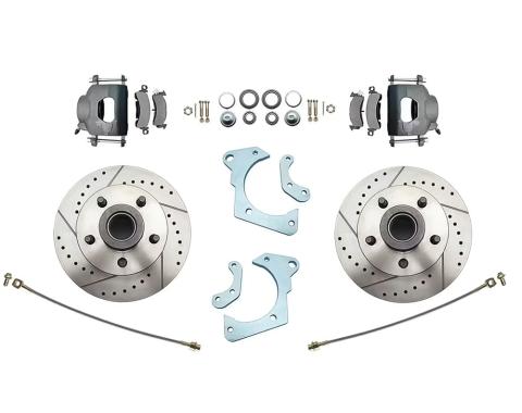 OER 1965-68 Impala, Full Size, Front Disc Brake Conversion Set, For Stock Spindles, With Drilled/Slotted 11" Rotors BK2014B