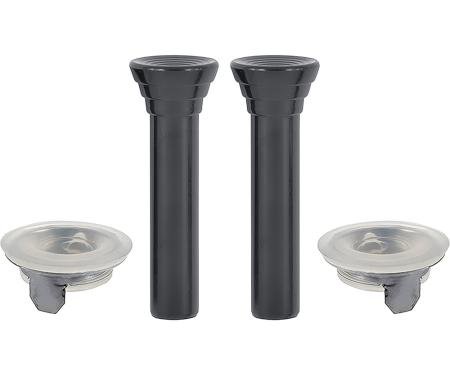 1965-66 GM Full Size, Door Lock Knob Kit, Plastic, Black Knobs, With Clear Ferrules
