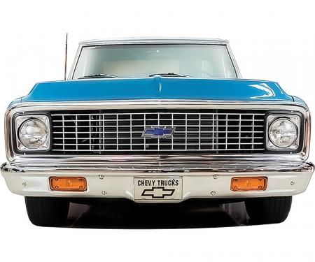 OER 1969-72 Chevy Pickup, Blazer, Suburban, Headlamp Bezel Set, LH and RH, Stamped Steel, Chrome 399070C