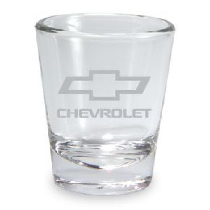 Chevrolet Etched Bowtie Clear Shot Glass